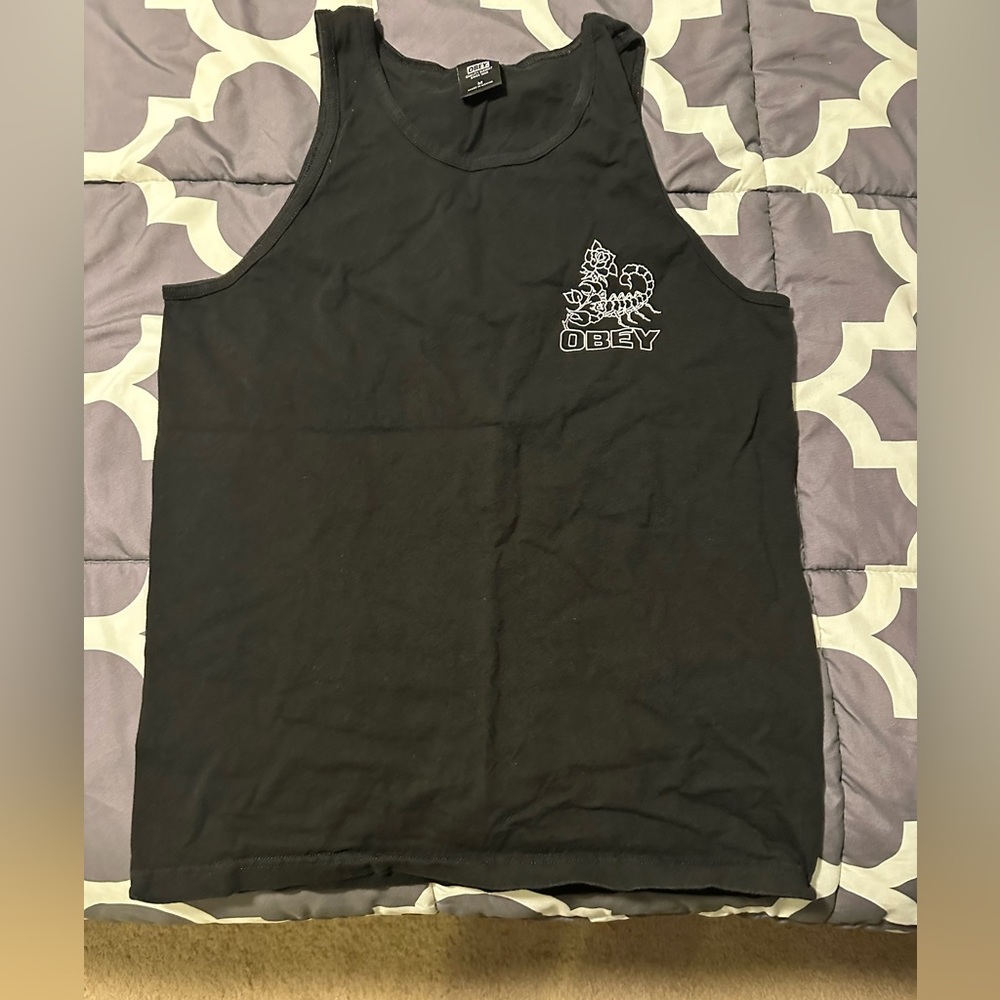 Black Obey Men’s tank top, size Medium
